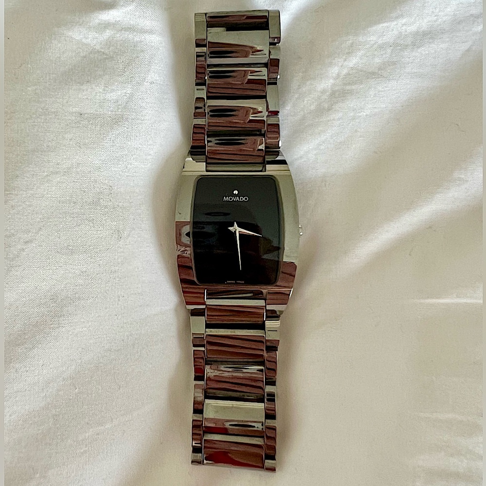 LIMITED EDITION Movado Fiero Tonneau Black Dial Men's Watch